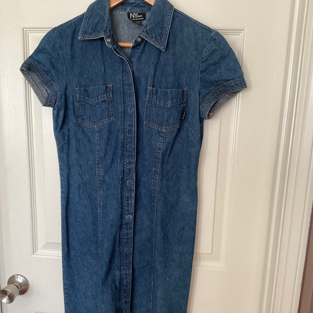 New York & Company, Jean, Shirt, Mini Dress